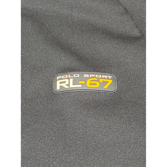Polo Sport Ralph Lauren RL-67 Track Jacket Mens XL Black Yellow Vintage 90s Zip - Picture 7 of 11
